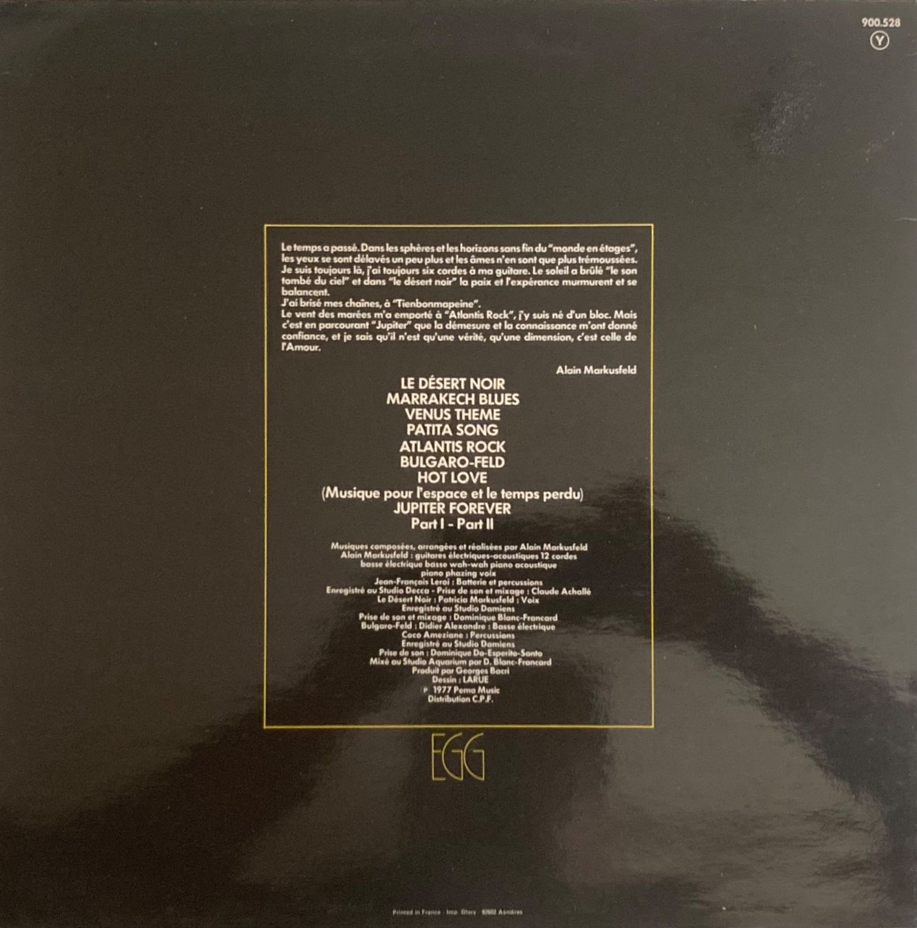 Dischi in vinile: ALAIN MARKUSFELD - LE DESERT NOIR – Usato da Poliez-Pittet venduto da Newtown-Records 1