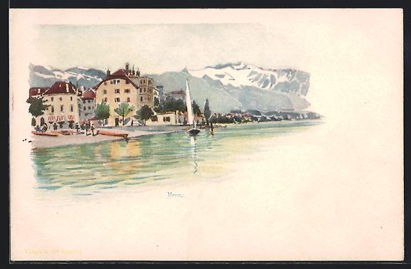 Ansichtskarten: Vevey, Teilansicht am Genfersee – Gebraucht aus Berlin von bartko-reher
