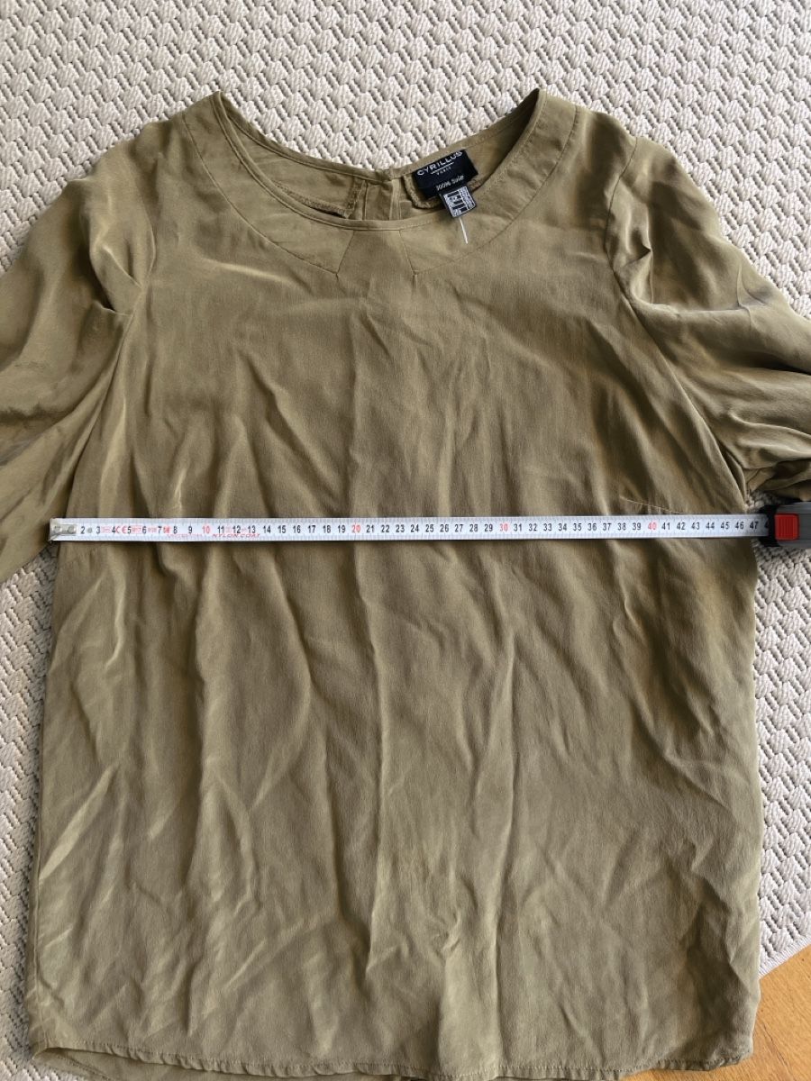 Cyrillus Camicette: Seidenbluse, Cyrillus, Khaki, 40/42 – Usato da Solothurn venduto da Bobesch08 5
