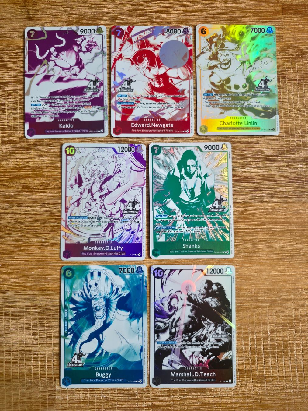 Bandai Sammelbilder & Trading cards: One Piece OP17 4th Anniversary Promo Karten 7er Set – Neu (gemäss Beschreibung) aus Turbenthal von 90erShop
