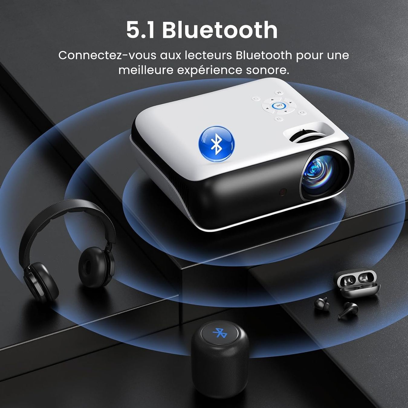 Proiettori: Mini Beamer 4K 1080P Full HD Bluetooth tragbar – Nuovo e nell'imballaggio originale da St. Gallen venduto da VerkaufsMaus50 3