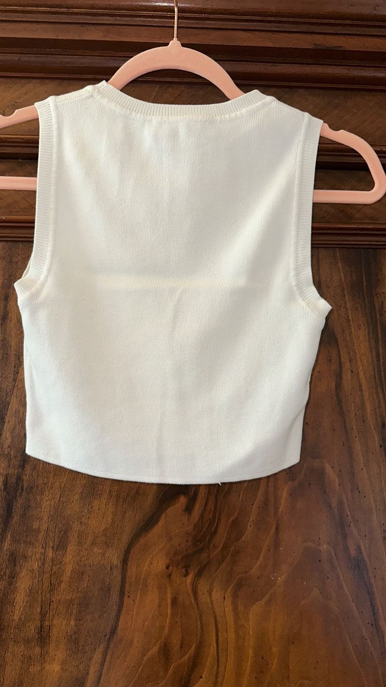 Zara Top: ZARA Crop Top Weste Weiss Gr. S – Usato da St. Gallen venduto da jul_5skb