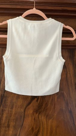 ZARA Crop Top Weste Weiss Gr. S