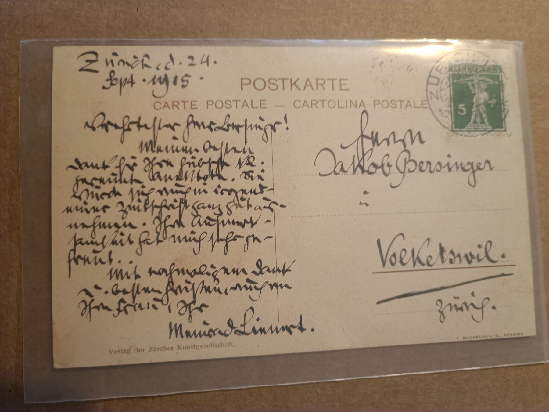 Autografi: Meinrad Lienert - CH Dichter - †1933 – Usato da Menziken venduto da Artographs