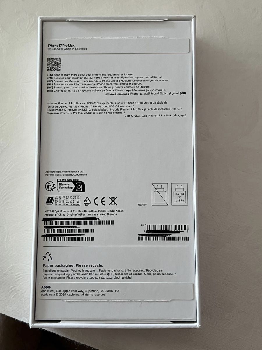 Apple Telefoni cellulari / Smartphones: iPhone 17 pro Max 256gb bleu intense – Nuovo (secondo la descrizione) da La Chaux-de-Fonds venduto da mih_t8qk 1