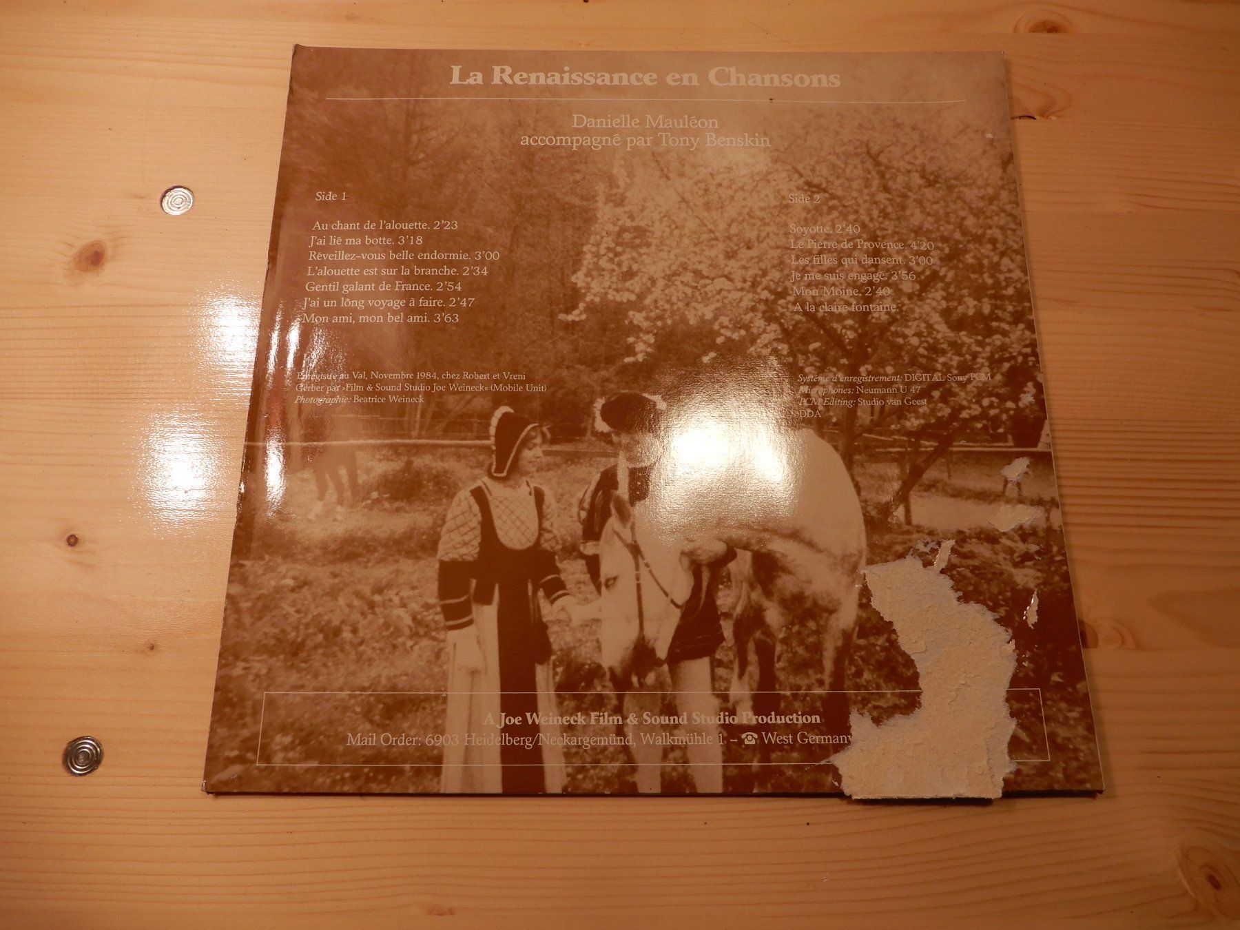 Schallplatten: La Renaissance en chancons Tony & Danielle – Gebraucht aus Erstfeld von Mario_boe0 1