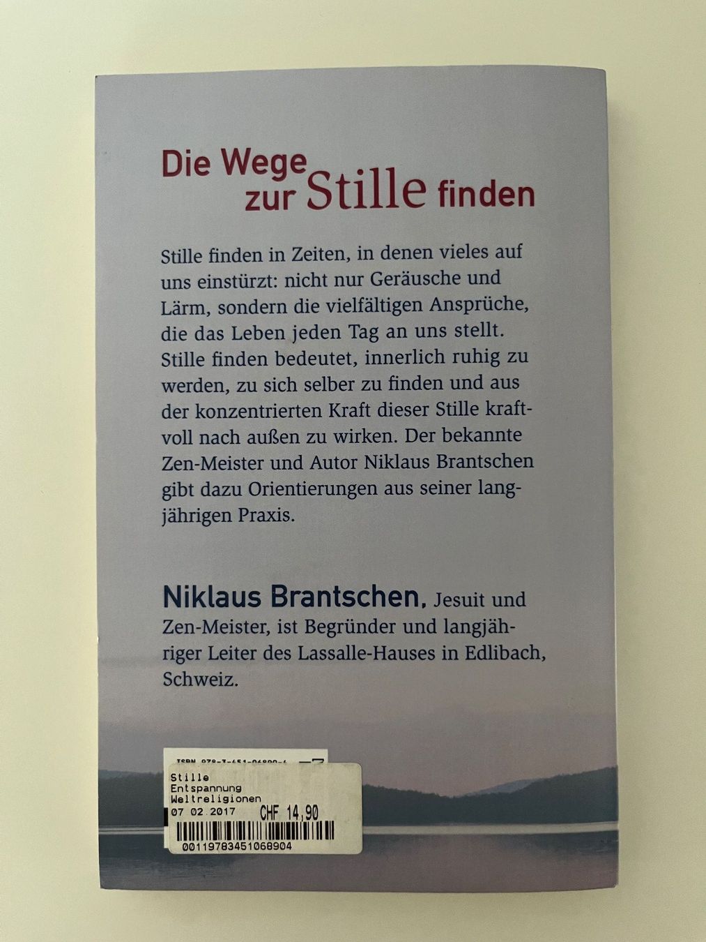 Libri: Stille  Niklaus Brantschen – Usato da Lohn-Ammannsegg venduto da panywa 1