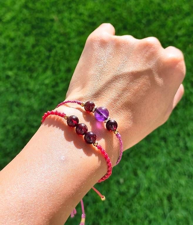 Bracelets: Bracelet fait main en améthyste et Grenat  – D'occasion à Ursy par tan_8qdl 1