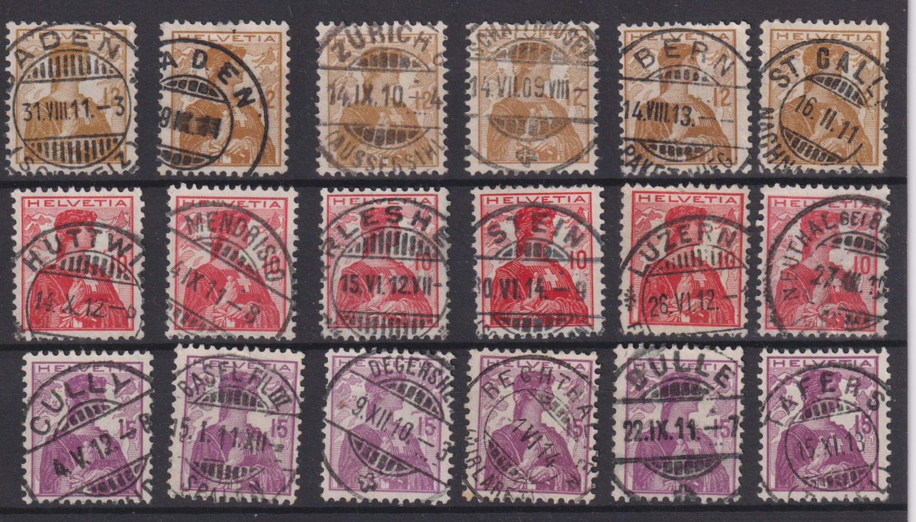 Tutti i francobolli: Helvetia Brustbild II, 1909 – Usato da Bellach venduto da qsearch
