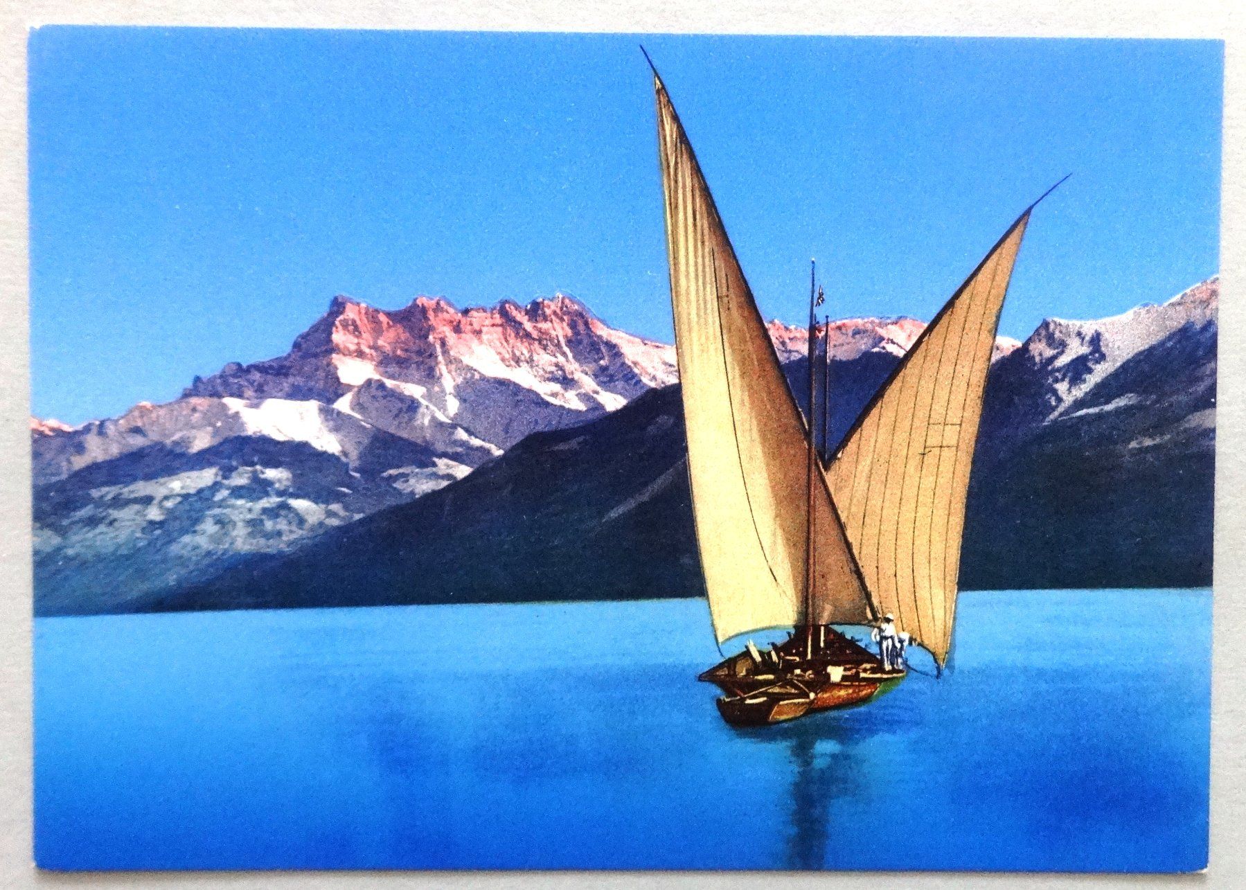 Cartes postales: Barque du Lac Léman et Dents du Midi – D'occasion à Fétigny par Billy2miny