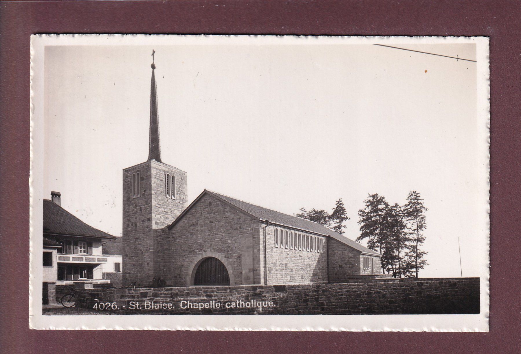 Cartoline postali: ST. BLAISE - Chapelle catholique - 1943 – Usato da Pully venduto da nicecards