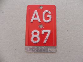 Velonummer Velo Rad AG 1987 Aargau 87 Nummer Geschenk Bike