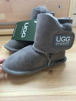 Ugg Baby Boots grau Leder Lammfell