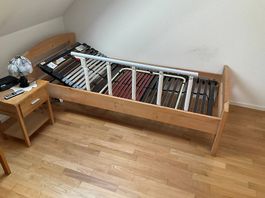 Bett, motorisierten Lattenrost, Nachttisch, Rausfallschutz