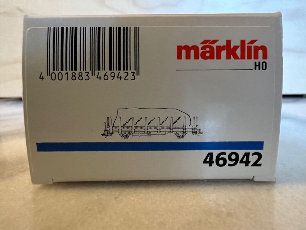 Märklin Trains électriques: Märklin 46942 Rungenwagen DB mit SBB Plane H0 Neu mit OVP – Neuf (Voir description) à Biel/Bienne par aquitaine 1