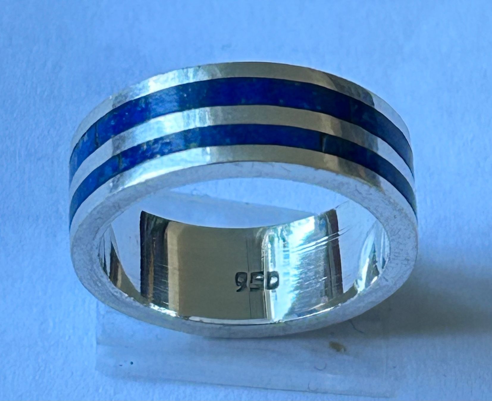 Anelli: Handgefertigte Ringe aus Silber mit Lapislazuli. – Nuovo (secondo la descrizione) da Zürich venduto da rai_n6pg 1