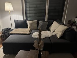 Gepflegtes Ecksofa mit Schlaffunktion, Dunkelgrau🛋️