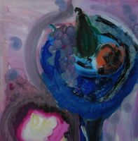 Kunst Hinterglasmalerei v H Schmid original ca 70er jahre