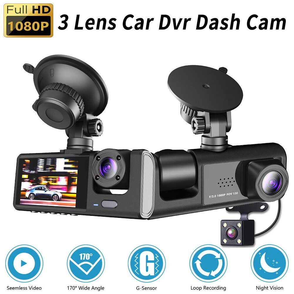 Action Cam: Auto Dashcam-Camcorder Kamera-Dvr-Recorder 3-Objektiv – Neu und originalverpackt aus Genève von Top-Trend