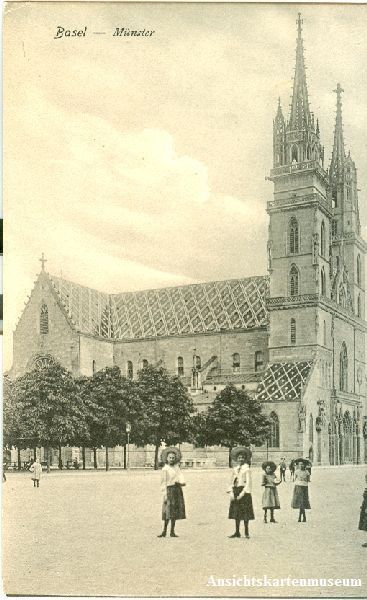 Cartoline postali: Basel - Münster belebt + ca. 1910 – Usato da Emmenbrücke venduto da teestube
