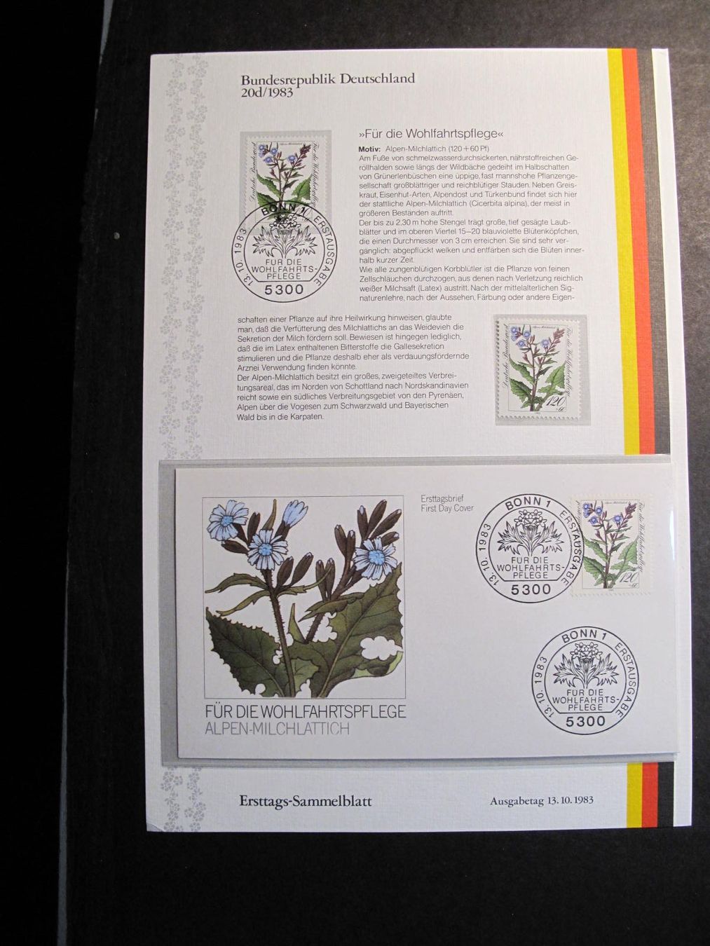 Alle Briefmarken: BRD 1983 / 20bcd Gefährdete Alpenblumen ETB – Gebraucht aus Wil SG von fva01 3