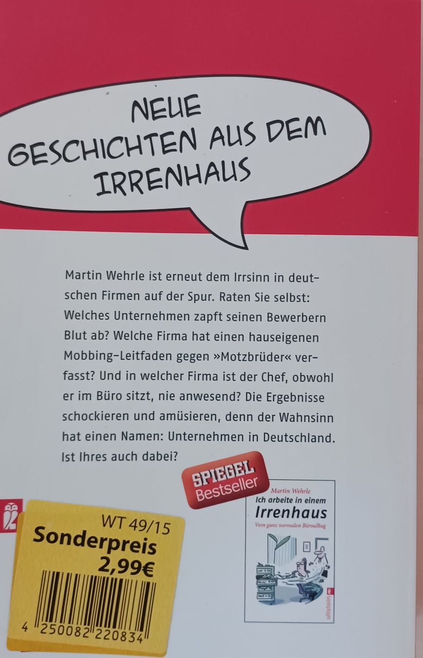 Libri: Buch - Ich arbeite in einem Irrenhaus – Usato da Leimbach TG venduto da manu-tg 1