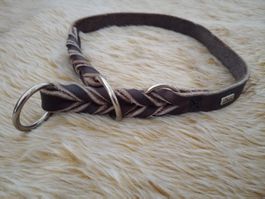 Hundehalsband Leder Stopwürger 46 - 54 cm Halsumfang braun
