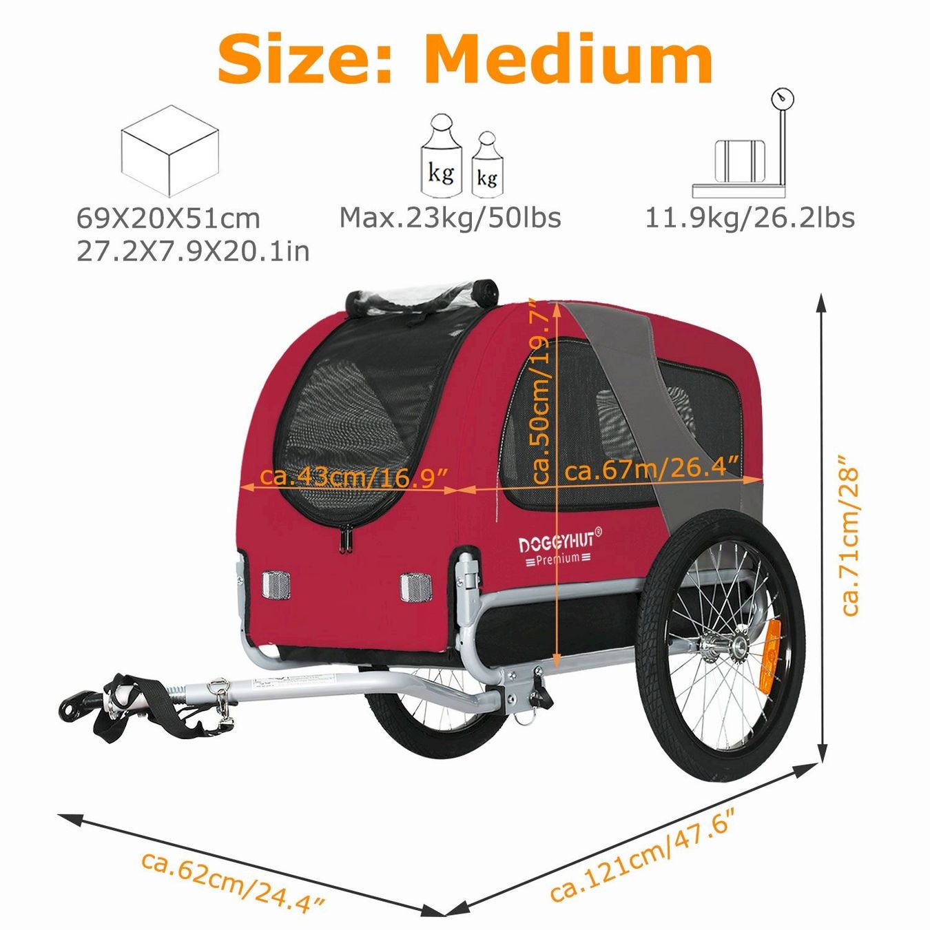 Rimorchi per biciclette: DOGGYHUT MEDIUM Hundefahrradanhänger – Nuovo e nell'imballaggio originale da Bottighofen venduto da zaap 4