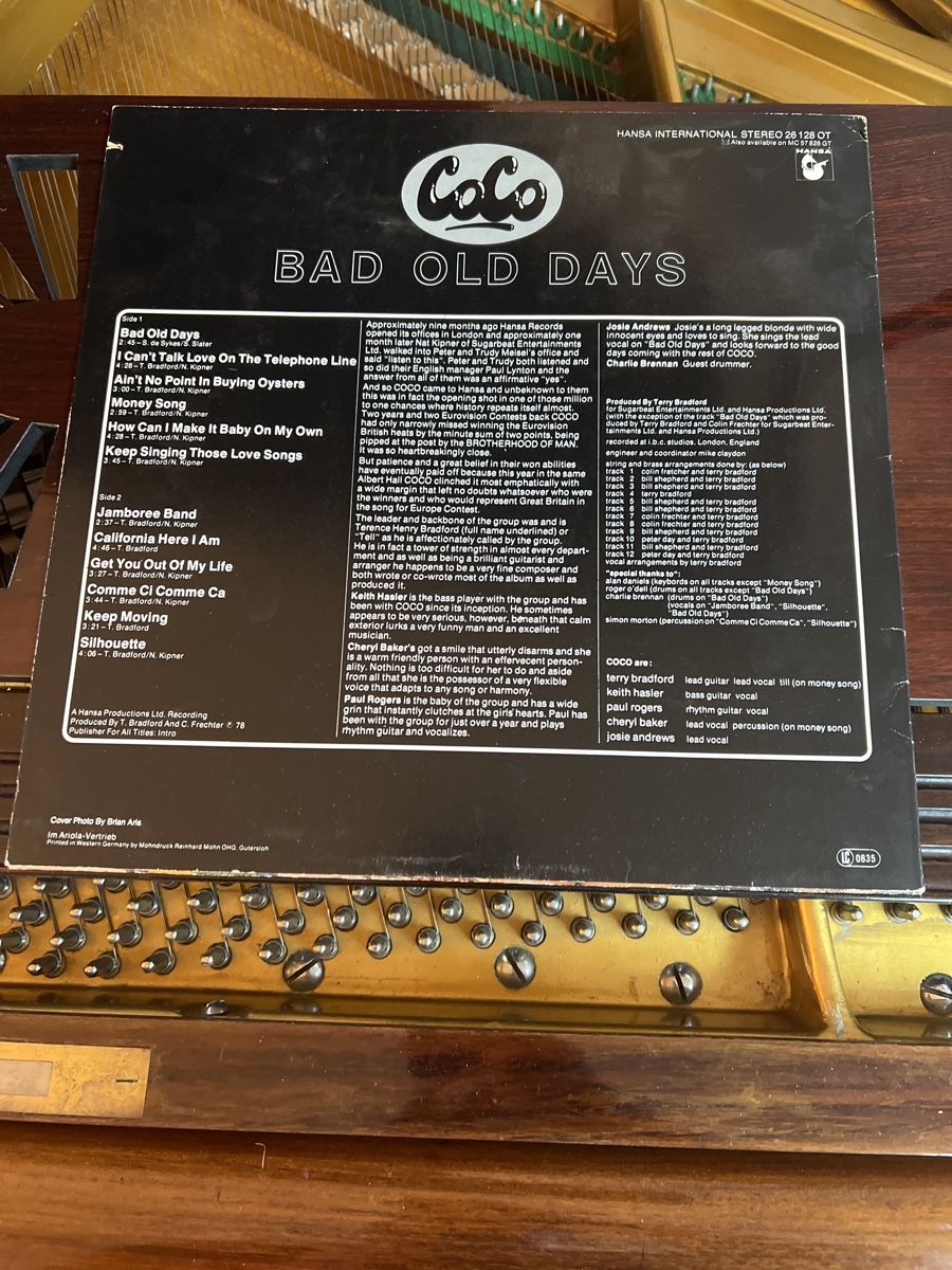 Dischi in vinile: LP CoCo BAD OLD DAYS – Usato da Soazza venduto da RM-77 1