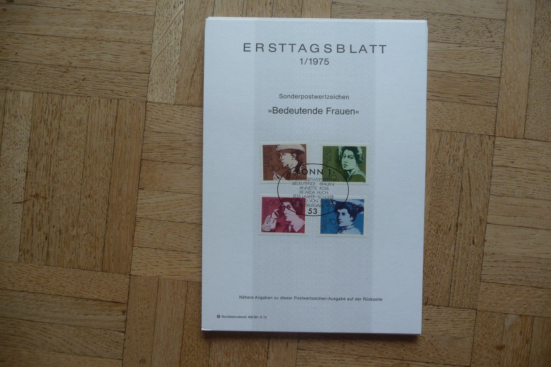 Tous les timbres: BRD, Ersttagsblätter 1975 ( 1 - 24 ) – Neuf (Voir description) à Zürich par Edje