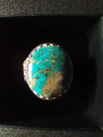Traumhafter Türkis aus Nishapour! Grosser Ring Silber 925