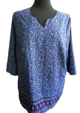 sMasse Gr. 46 Tunika Bluse leicht blau rosa weiss APRODUCTZ