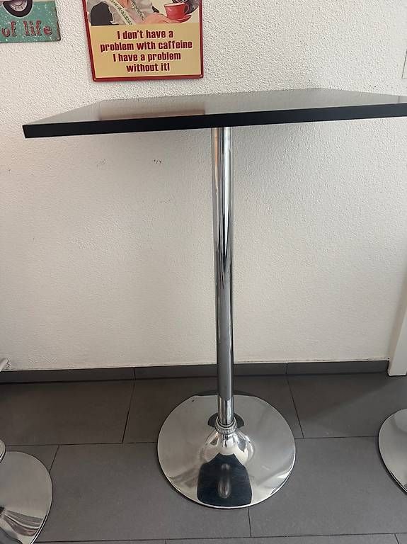 Tavoli: Stehtisch / Bartisch schwarz mit Chromfuss – Usato da Zürich venduto da Gmall1 1
