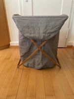Panier à linge double gris bois bon état