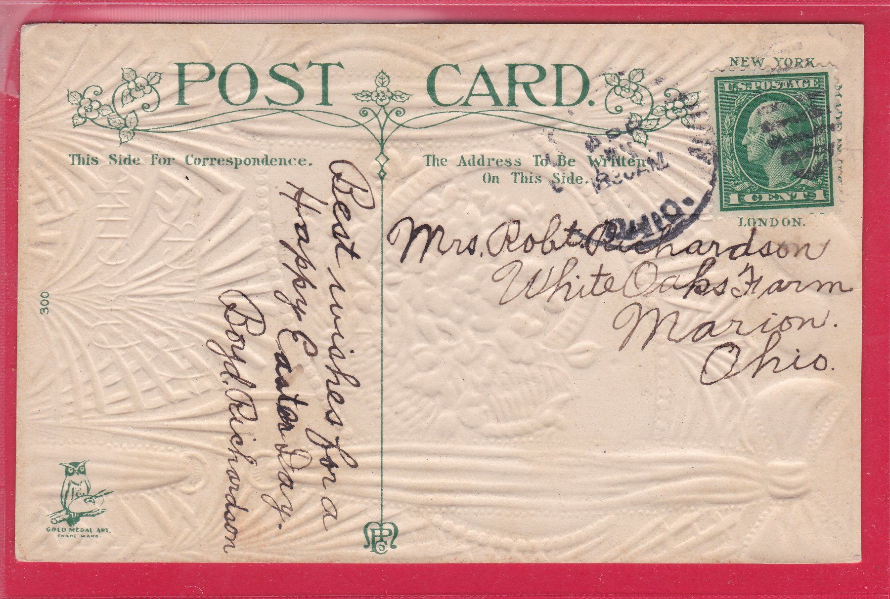 Cartoline postali: PRÄGEKARTE, EASTER GREETING – Usato da Oberrieden venduto da Gebirgsstelze 1