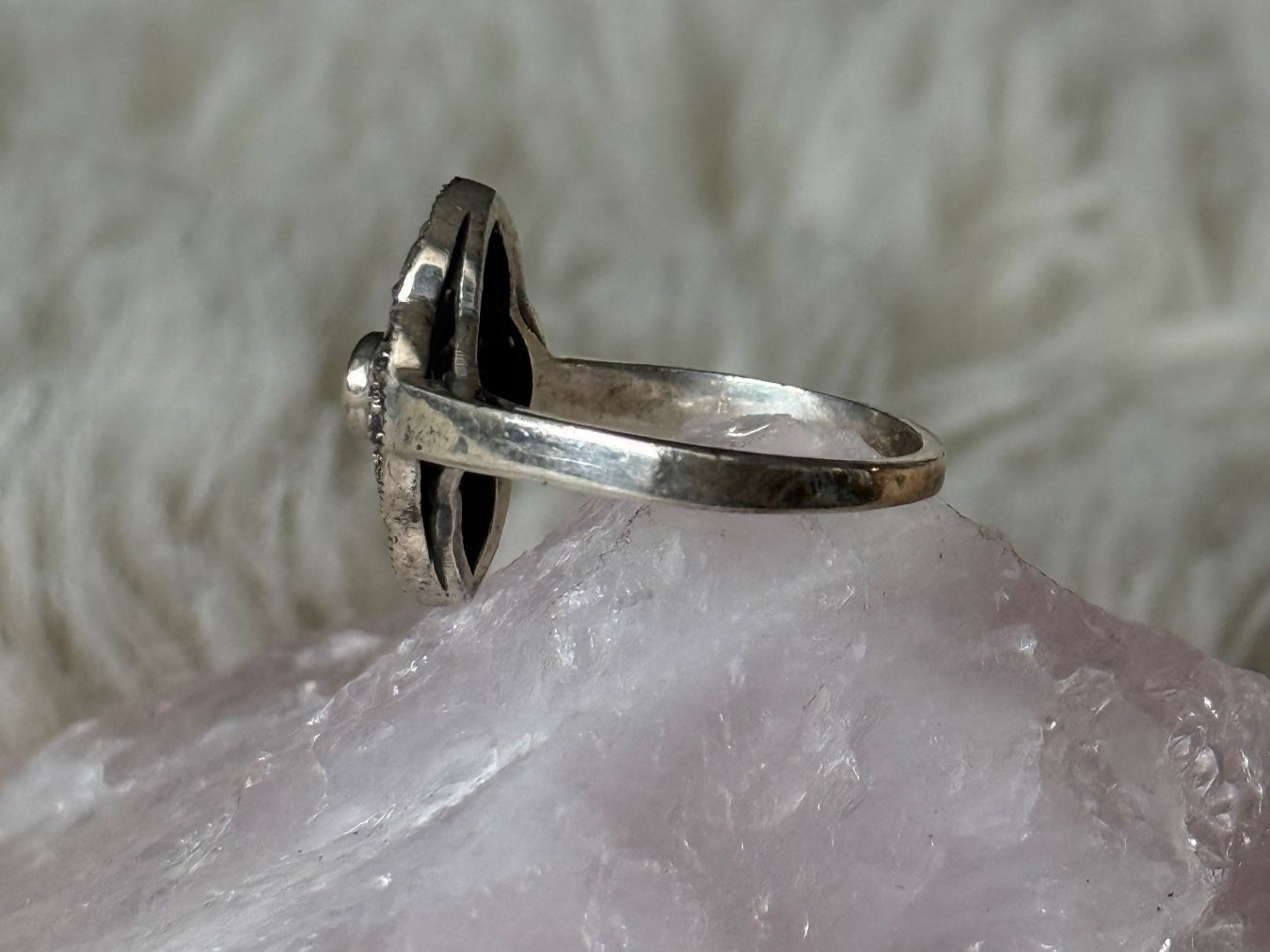 Anelli: Vintage Silberring 925 mit lila Stein – Usato da Istighofen venduto da Ringparadies 1
