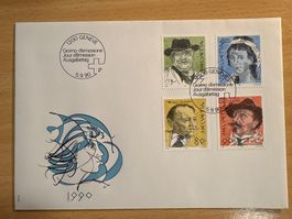 Helvetia Ausgabetag 5.9.90 Künstlerbriefmarken Schweiz
