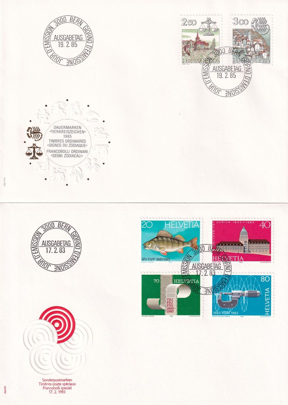 Alle Briefmarken: Lot 8 Briefe FDC 1983 - 1985 – Gebraucht aus Rossa von becky05