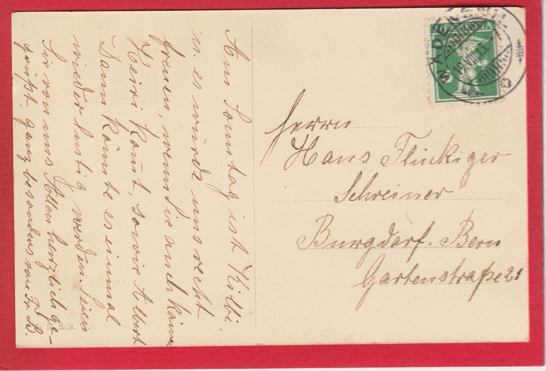 Cartoline postali: WÄDENSWIL 1913 – Usato da Grüningen venduto da Kartenlaube 1