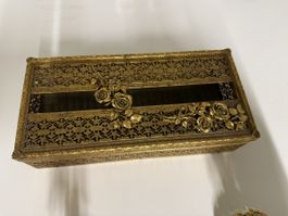 Decorative Tissue Box Holder Ornate Rose Design Antique