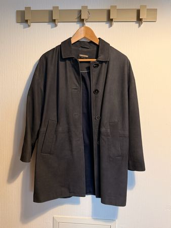 Manteau Massimo Dutti cuir bleu marine S