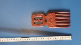 Afrikanischer Holzkamm handgeschnitzt 18 cm gebraucht