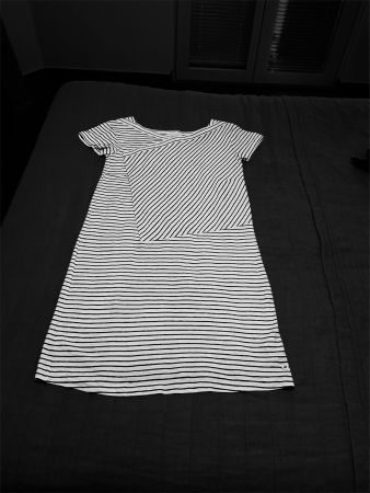 SkunkFunk Bio-Kleid, gestreift, blau/weiß, Größe 2