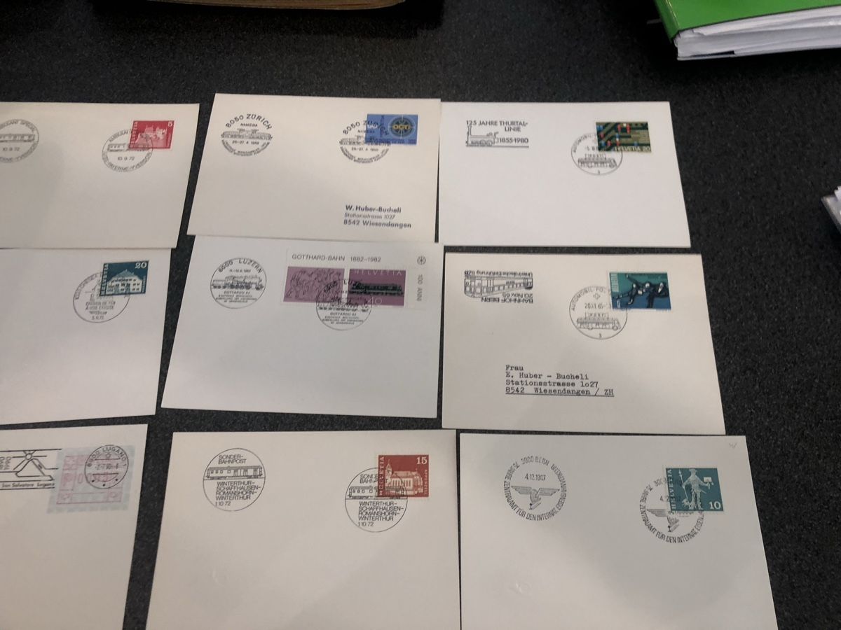 Alle Briefmarken: über 50 Belege EISENBAHN - schöne Stempel – Gebraucht aus Lufingen von Rac0 1