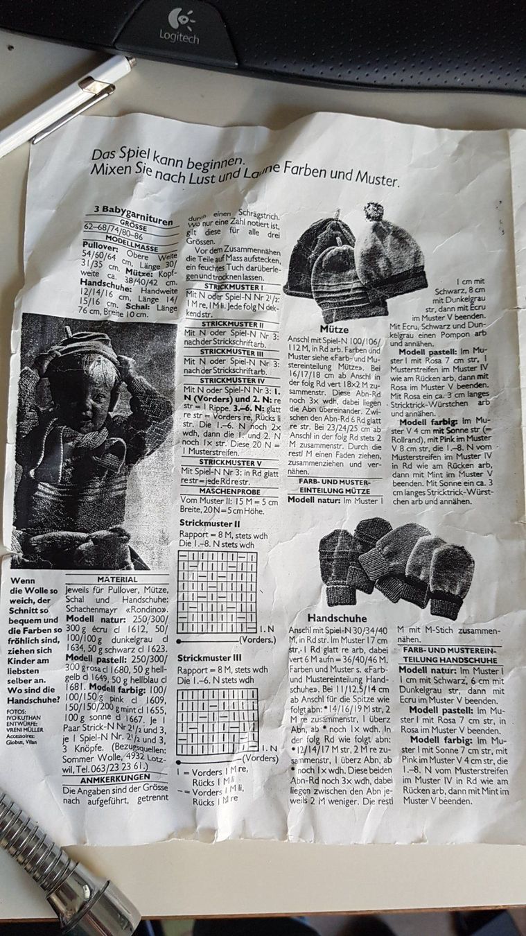 Riviste & Magazine: Strickmuster Kinderpullover, Mütze, Handschuhe  GRATIS – Usato da Spiegel b. Bern venduto da Gudi8 1