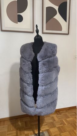 Gilet in pelliccia sintetica grigio come nuovo