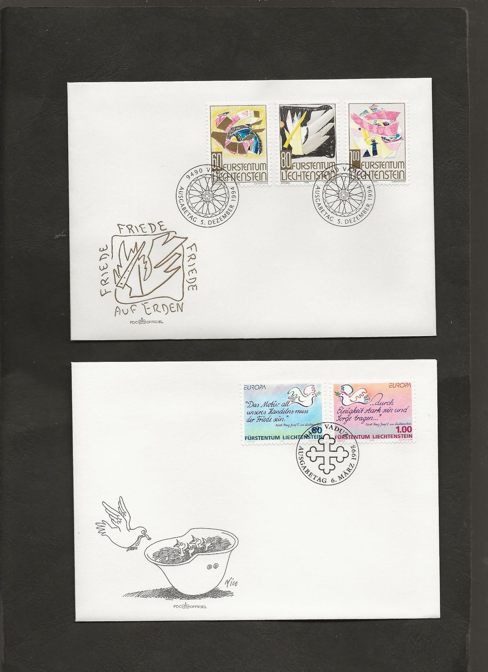 Tutti i francobolli: 32 FDC Liechtenstein 1993 bis 1996 – Usato da Au ZH venduto da xelagreb01 2