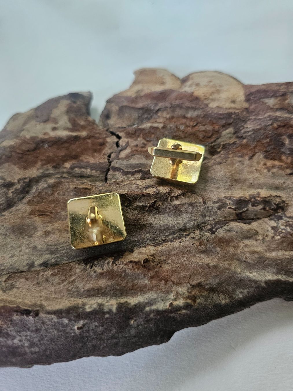 Gemelli: Manschettenknöpfe eckig goldfarben – Usato da Zürich venduto da MaisonBelleCachet 2