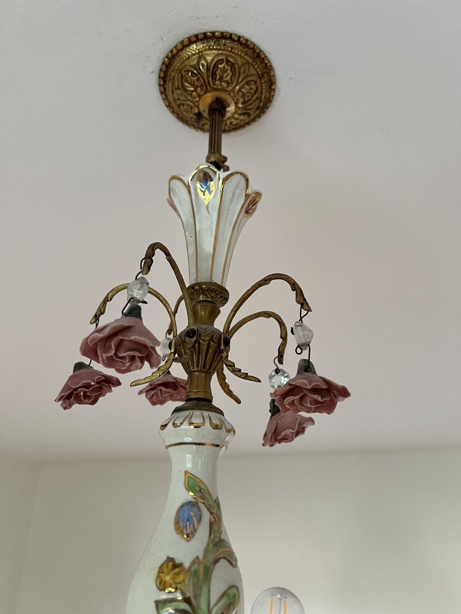 Kronleuchter & Deckenlampen: Florale Keramik Deckenleuchte, Kronleuchter, Hängelampe – Gebraucht aus Zürich von ViolettRosenRot 2