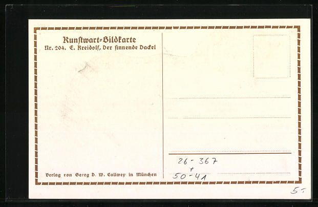Ansichtskarten: Ernst Kreidolf: Der sinnende süsse Dack – Gebraucht aus Berlin von bartko-reher 1